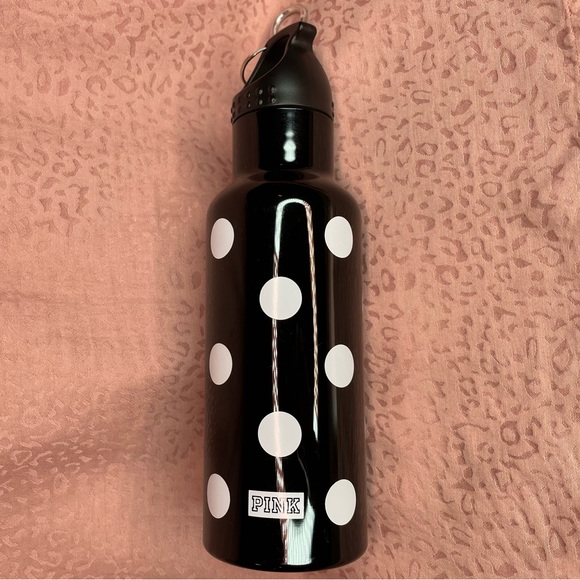 Victorias Secret “PINK” Polka Dot Water Bottle, Black And White with Carabiner - Picture 5 of 8